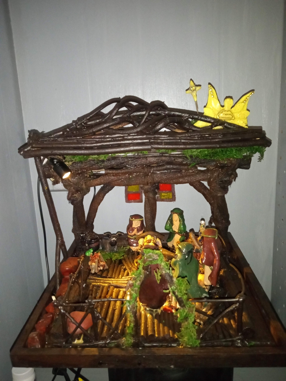Handcrafted Brown & Green Nativity Scene Holiday Decor